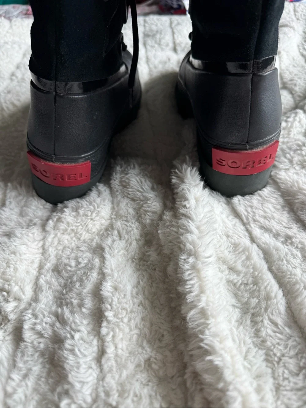 SOREL JOAN OF ARC NEXT BOOTS WATERPROOF black fur size 6 winter snow artic